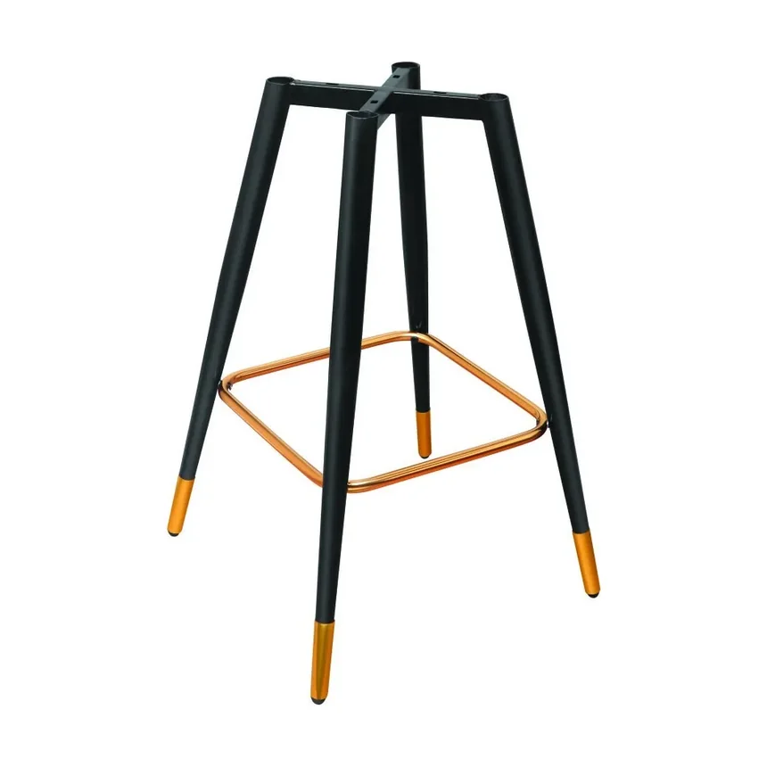 Round Pipe Bar Chair Frame with Ring & Cap — UCAF-103-GOLD, Bar Stool Frames