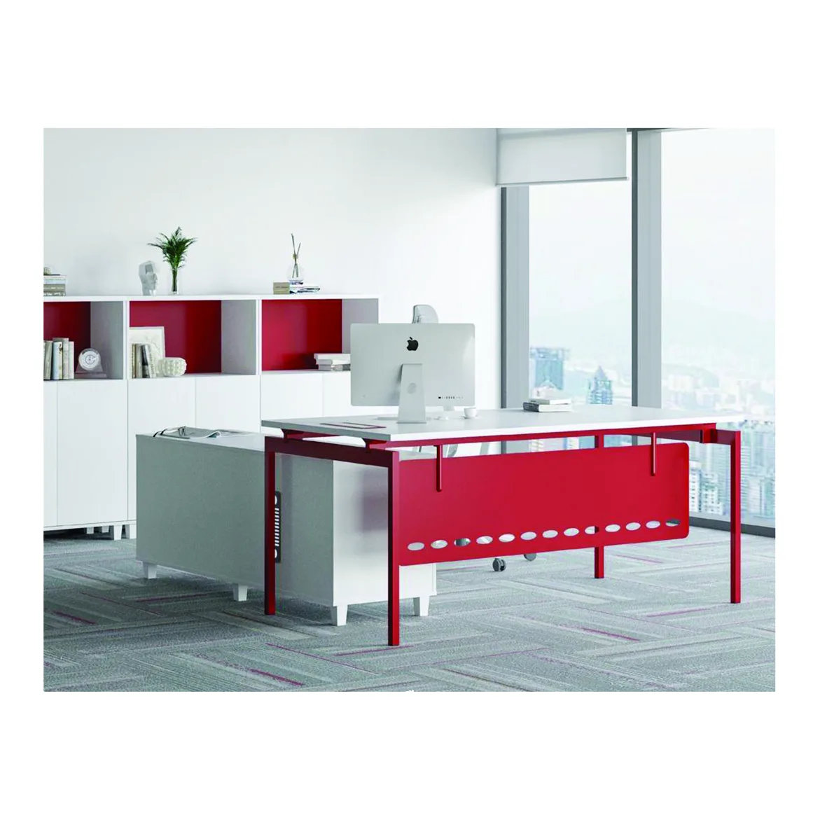 UNICO metal components in a finished modern office workstation